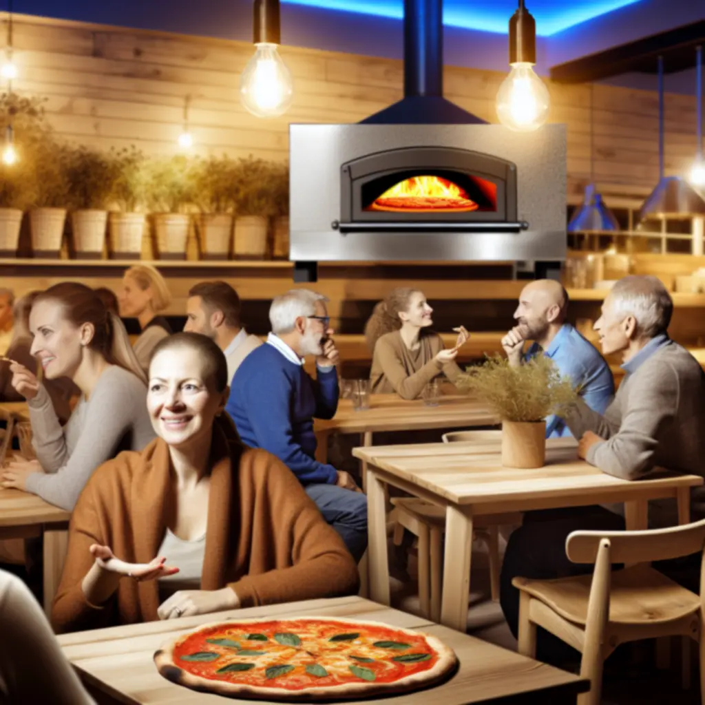 Család vacsorázik a Pizzahouse meleg hangulatú pizzériájában.