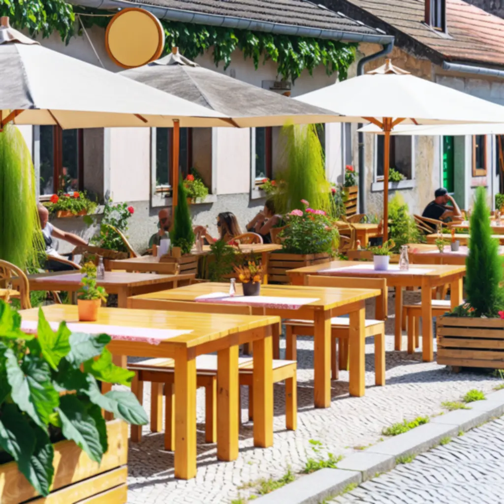 Pizzéria napos, barátságos terasza belvárosi környezetben